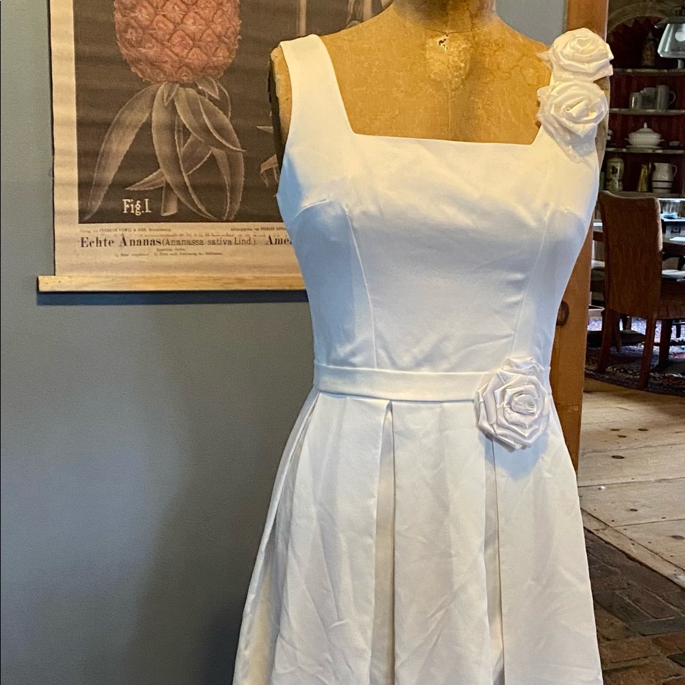 Short wedding or reception dress, silk